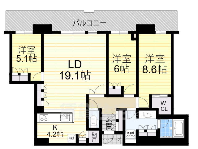 大阪府大阪市北区中之島６ 中之島駅 3LDK マンション 賃貸物件詳細