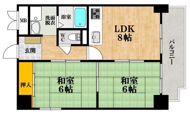 大阪府大阪市天王寺区勝山１ 寺田町駅 2LDK マンション 賃貸物件詳細