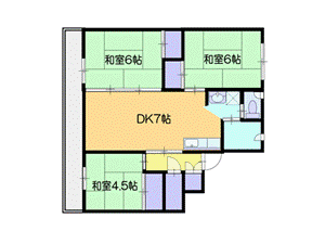 北海道江別市上江別 高砂駅 3DK マンション 賃貸物件詳細
