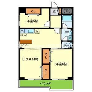 ハウゼクローネ 3階 2LDK 賃貸物件詳細