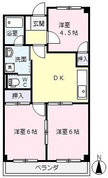 グリンピア花水木 4階 3DK 賃貸物件詳細