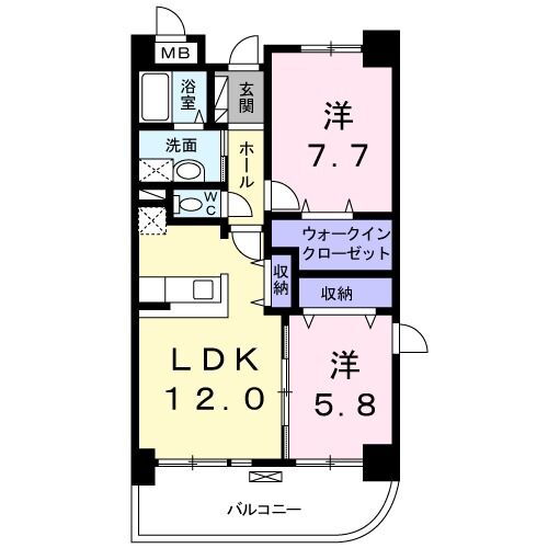 サンライトＣ 1階 2LDK 賃貸物件詳細