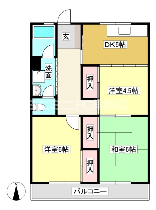 愛知県蒲郡市大塚町鎌倉 三河大塚駅 3DK マンション 賃貸物件詳細