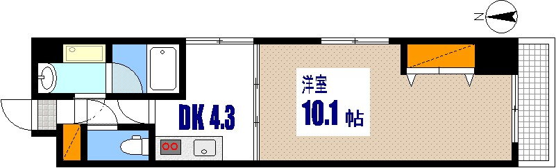 グラシア幟町 6階 1DK 賃貸物件詳細