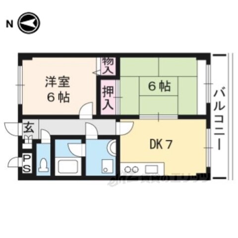 京都府向日市鶏冠井町山畑 西向日駅 2DK マンション 賃貸物件詳細
