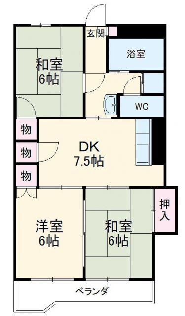 コーポ華 5階 3DK 賃貸物件詳細