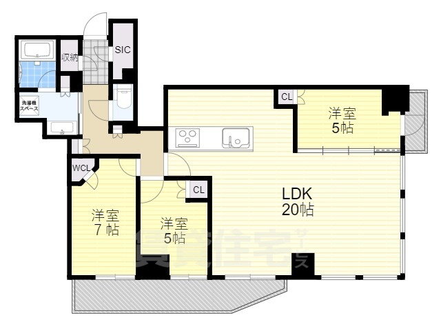 大阪府大阪市天王寺区筆ケ崎町 鶴橋駅 3LDK マンション 賃貸物件詳細