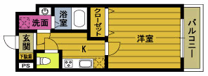 アムール羽屋 3階 1K 賃貸物件詳細