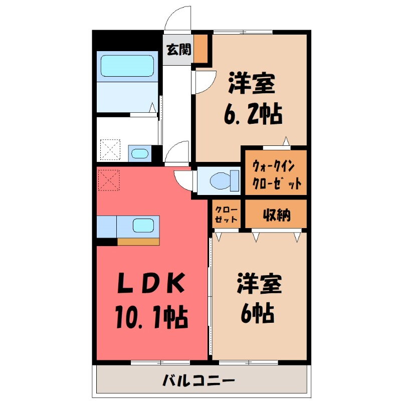 埼玉県熊谷市上之 熊谷駅 2LDK アパート 賃貸物件詳細