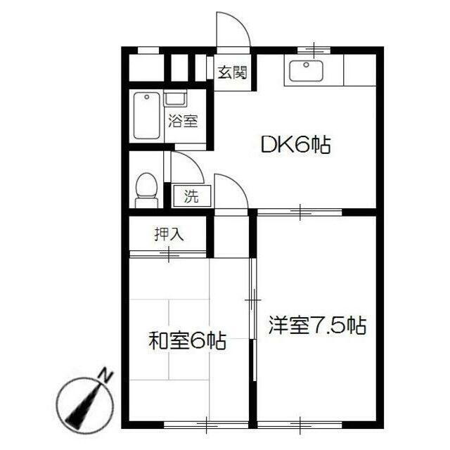 オークスＣ 2階 2DK 賃貸物件詳細