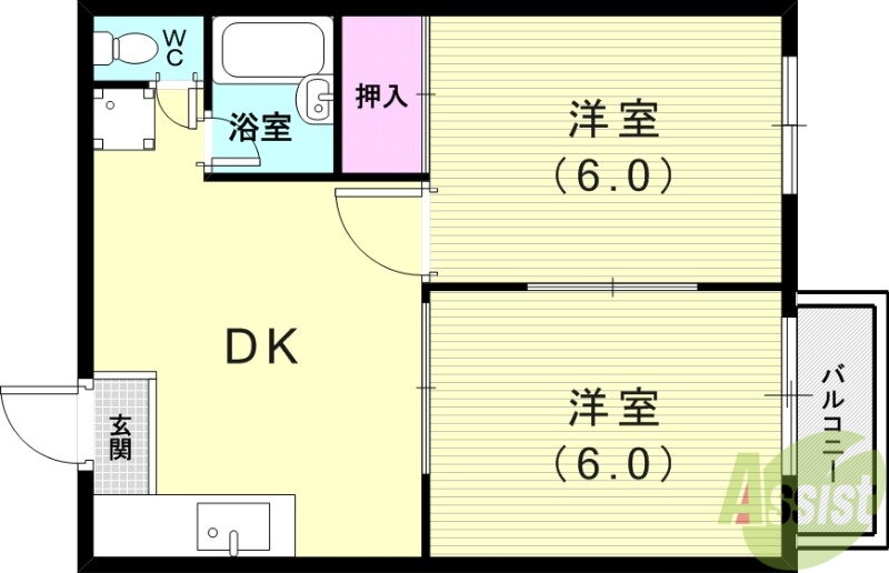 兵庫県尼崎市元浜町３ 東鳴尾駅 2DK アパート 賃貸物件詳細