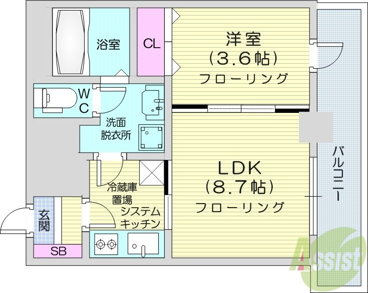 北海道札幌市東区北十三条東１６ 環状通東駅 1LDK マンション 賃貸物件詳細