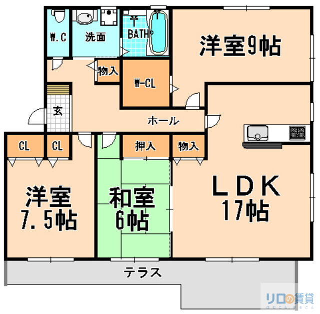 兵庫県宝塚市中州１ 宝塚南口駅 3LDK アパート 賃貸物件詳細