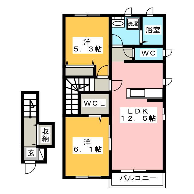 静岡県富士宮市富士見ケ丘 富士宮駅 2LDK アパート 賃貸物件詳細