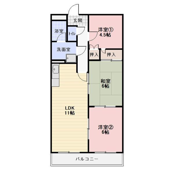 シントクマンション 2階 3LDK 賃貸物件詳細