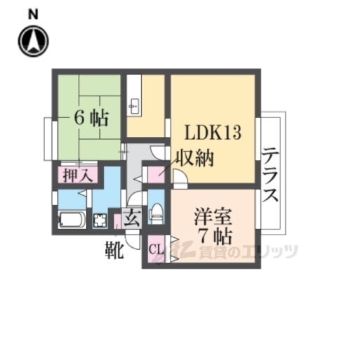 奈良県奈良市中町 尼ヶ辻駅 2LDK アパート 賃貸物件詳細