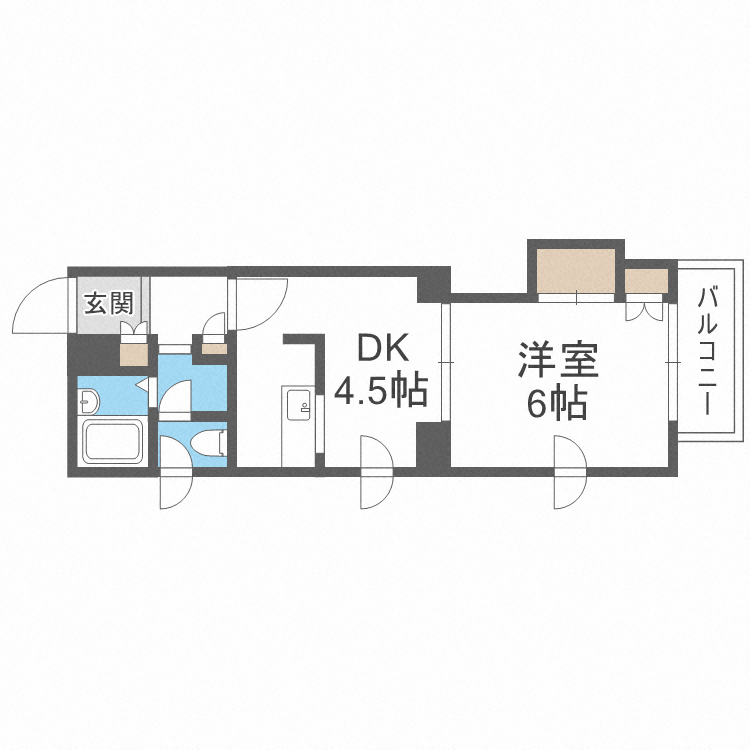 北海道札幌市東区北二十条東１３ 元町駅 1DK マンション 賃貸物件詳細