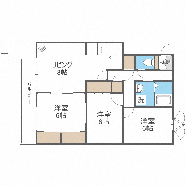 北海道札幌市中央区南十一条西２１ 西１８丁目駅 3LDK マンション 賃貸物件詳細