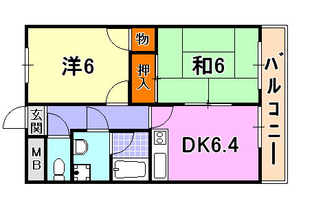 日宝アドニス本山 1階 2DK 賃貸物件詳細