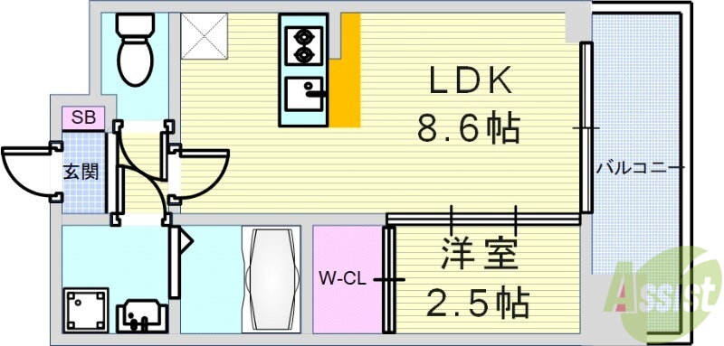 大阪府大阪市北区中崎１ 中崎町駅 1LDK マンション 賃貸物件詳細