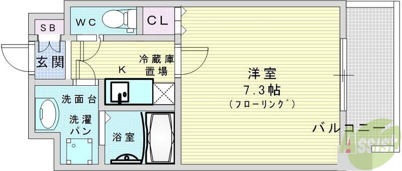 ＣＡＳＳＩＡ福島駅前 2階 1K 賃貸物件詳細