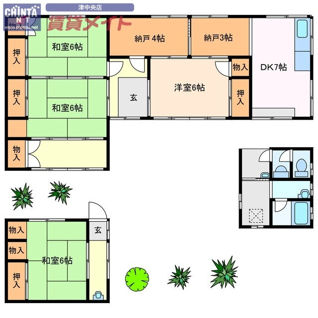 三重県津市河芸町中別保 豊津上野駅 3SDK 一戸建て 賃貸物件詳細