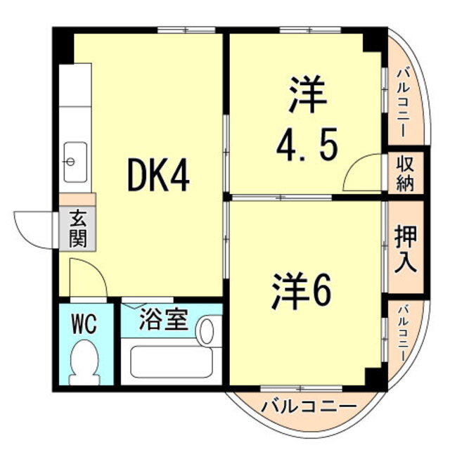 兵庫県神戸市東灘区西岡本１ 住吉駅 2DK マンション 賃貸物件詳細