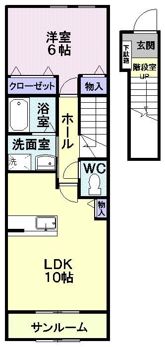 メゾン早坂２番館 2階 1LDK 賃貸物件詳細