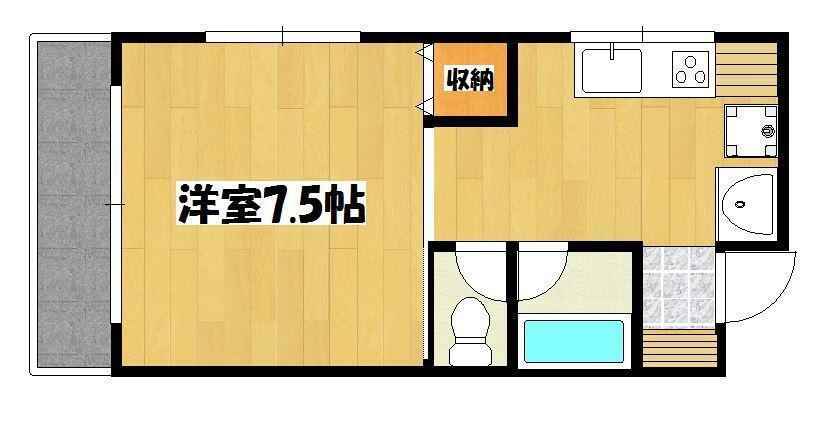 ビーズマンション荒田 2階 1K 賃貸物件詳細