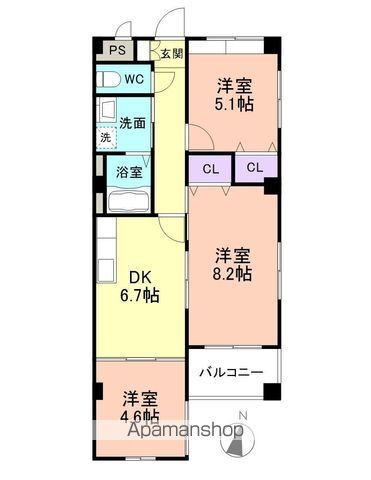 和歌山県和歌山市吹屋町３ 田中口駅 3DK マンション 賃貸物件詳細