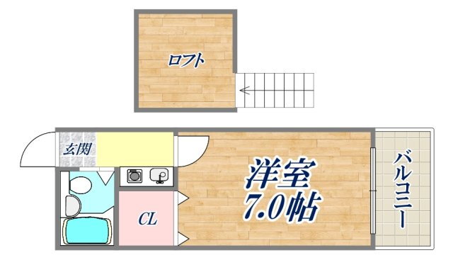 兵庫県尼崎市長洲本通３ 大物駅 1K アパート 賃貸物件詳細