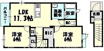 福岡県糟屋郡粕屋町大字仲原 柚須駅 2LDK アパート 賃貸物件詳細