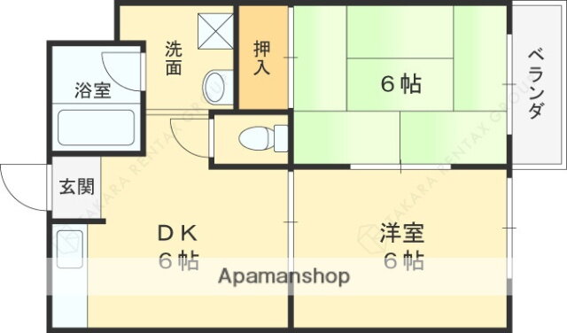 兵庫県西宮市越水町 西宮駅 2DK アパート 賃貸物件詳細