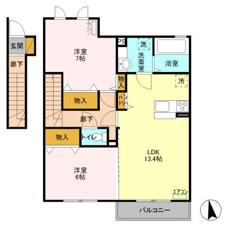 茨城県結城市大字結城 結城駅 2LDK アパート 賃貸物件詳細