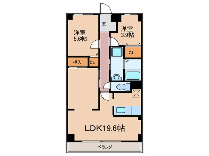 カ－サ　デル　フィオ－レ 2階 2LDK 賃貸物件詳細