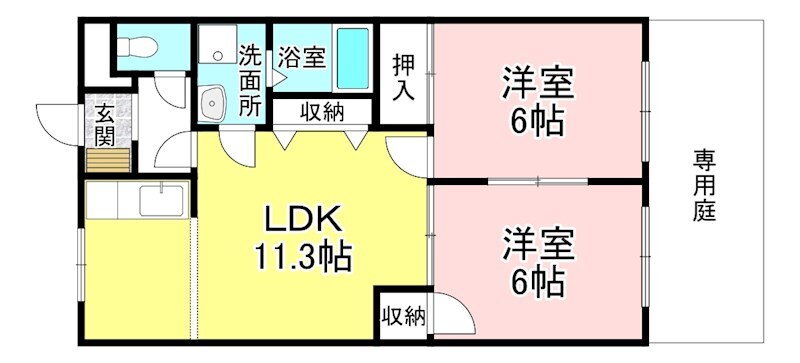 ロワールＫＥＮＴ 1階 2LDK 賃貸物件詳細
