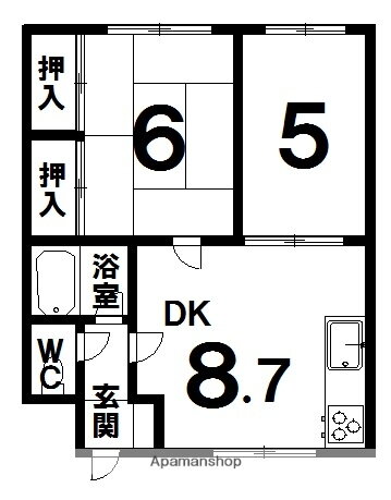 北海道帯広市西十三条南１３ 帯広駅 2DK アパート 賃貸物件詳細