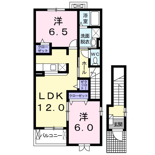 茨城県筑西市市野辺 下館駅 2LDK アパート 賃貸物件詳細