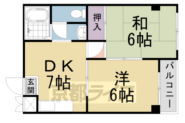 京都府京都市南区吉祥院中河原里北町 西大路駅 2DK マンション 賃貸物件詳細
