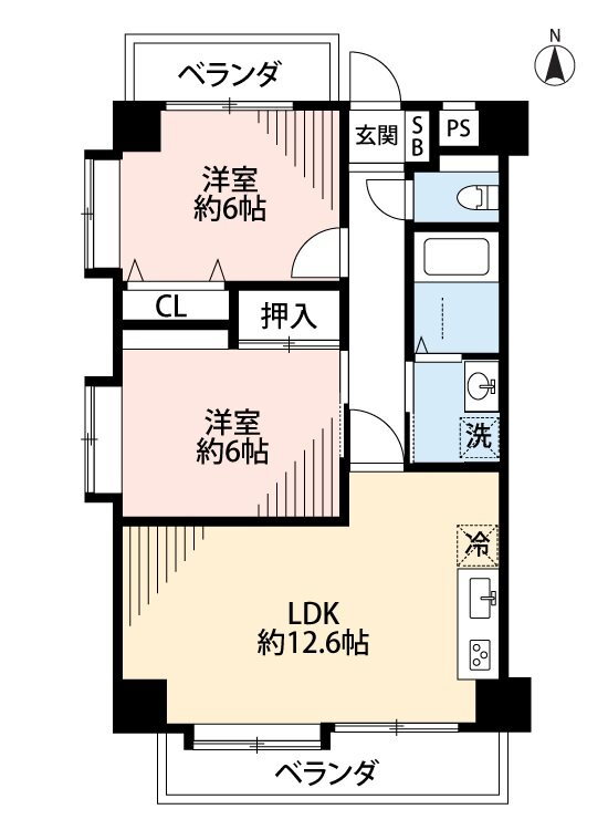 ダイコー新町 5階 2LDK 賃貸物件詳細