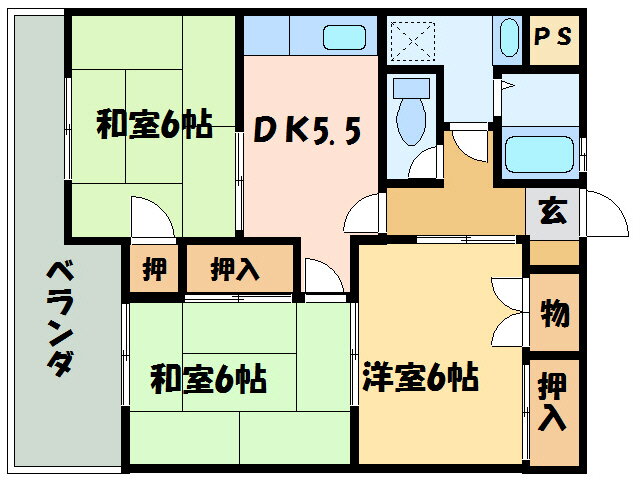 愛媛県新居浜市船木 3DK マンション 賃貸物件詳細