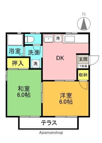 東京都小金井市梶野町２ 東小金井駅 2DK アパート 賃貸物件詳細