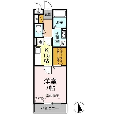 コスモ　ガーデン 2階 1K 賃貸物件詳細