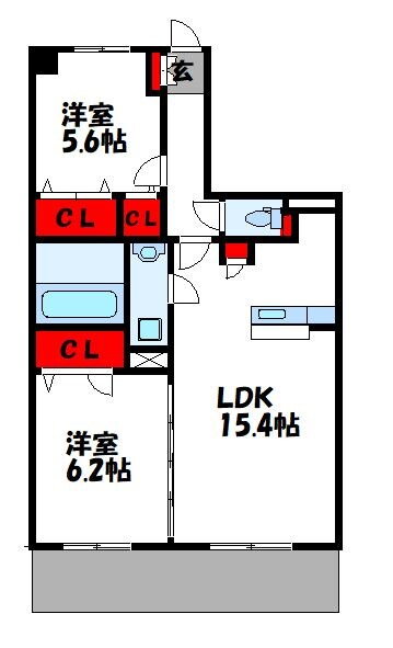 メゾンフルール 3階 2LDK 賃貸物件詳細