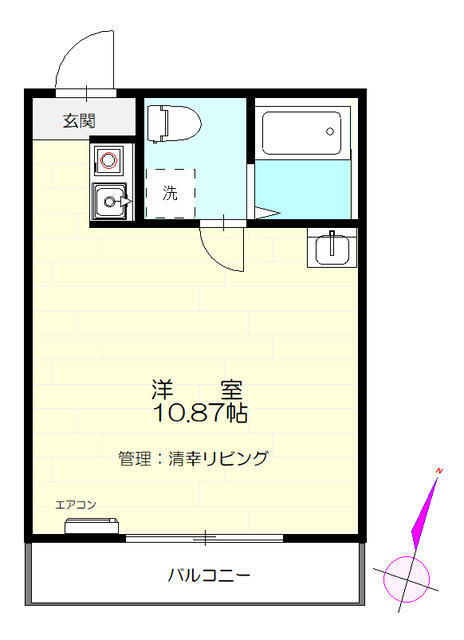 ドルフィンスルー 2階 ワンルーム 賃貸物件詳細