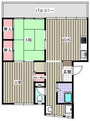 富国アパート 3階 2DK 賃貸物件詳細