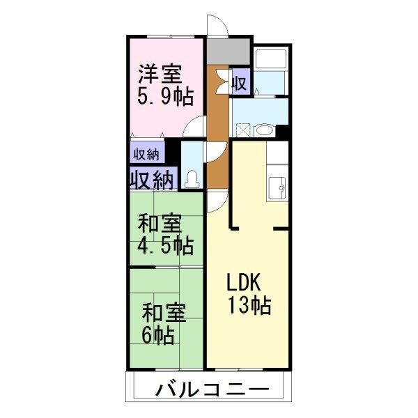 サンガーデン美乃利 2階 3LDK 賃貸物件詳細