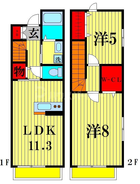 埼玉県草加市小山１ 獨協大学前駅 2LDK アパート 賃貸物件詳細