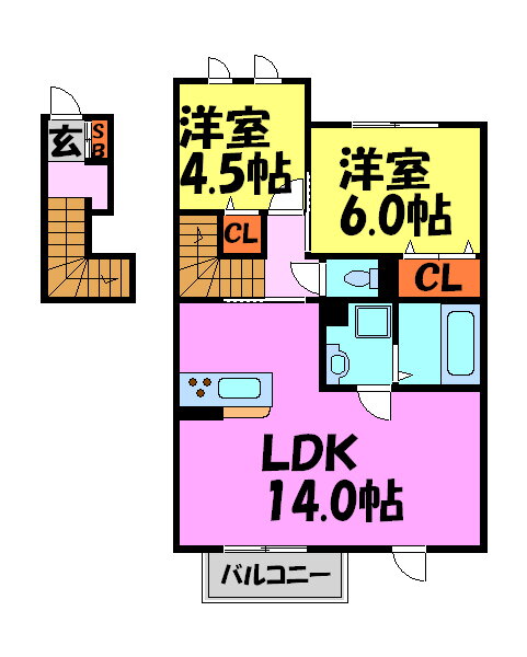 兵庫県宝塚市山本南２ 山本駅 2LDK アパート 賃貸物件詳細