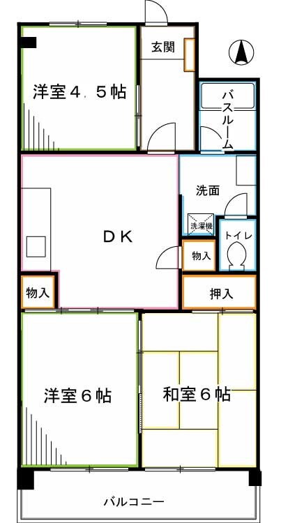 東京都中野区上鷺宮２ 鷺ノ宮駅 3DK マンション 賃貸物件詳細